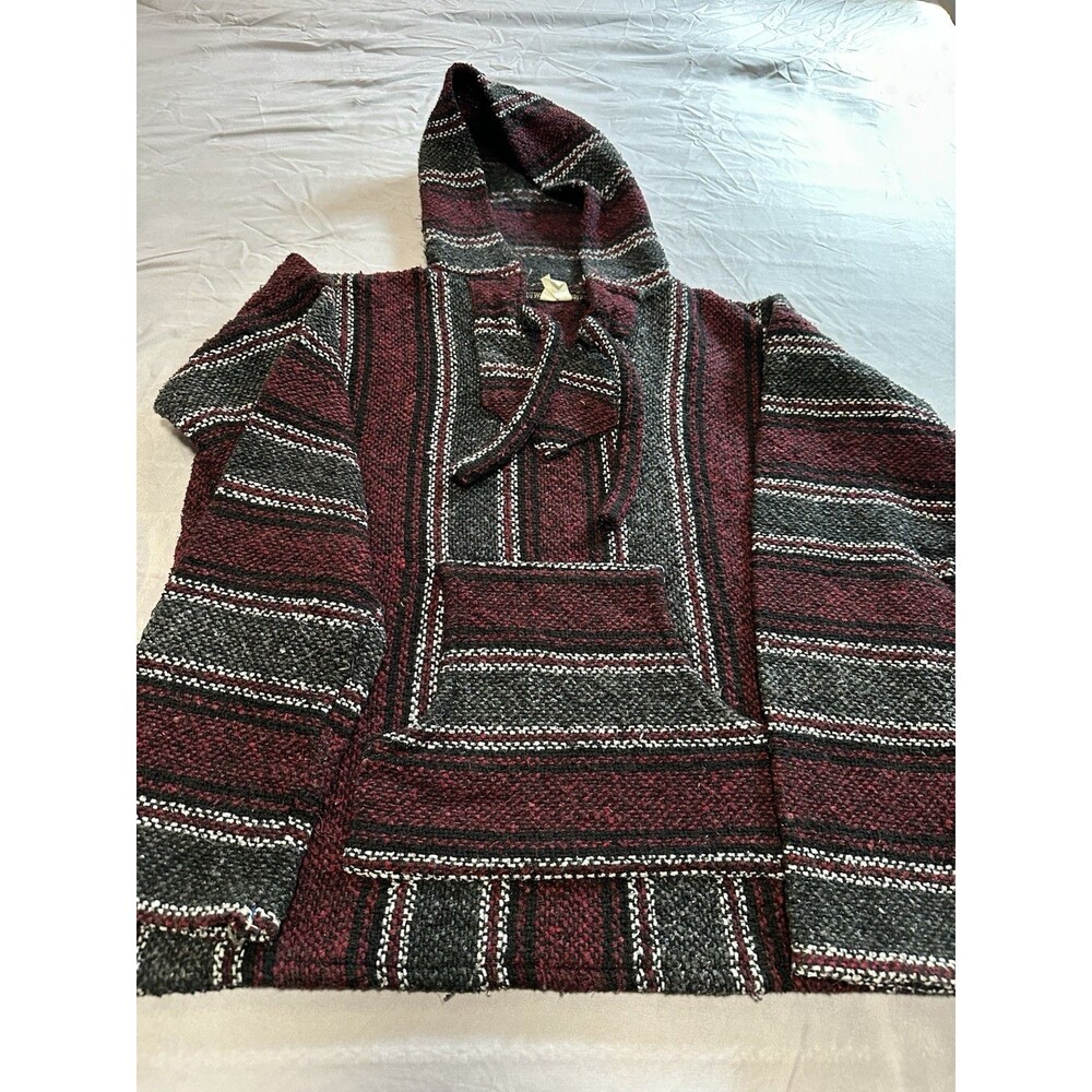 Authentic Earth Ragz Baja "drug rug" hoodie, a classic hippie poncho S/M